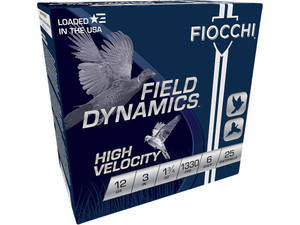 Fiocchi 123HV6 Field Dynamics High Velocity 12Gauge 3" 1 3/4oz 6Shot 25 Per Box/10 Case