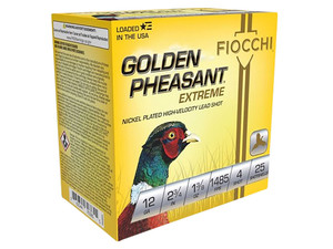 Fiocchi 12GPX4 Golden Pheasant Extrema 12Gauge 2.75" 1 3/8oz 4Shot 25 Per Box/10 Case