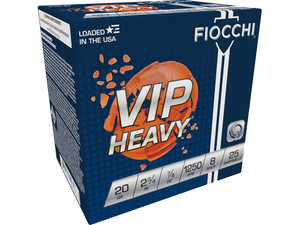 Fiocchi 20VIPH8 Exacta Target VIP Heavy 20Gauge 2.75" 7/8oz 8Shot 25 Per Box/10 Case