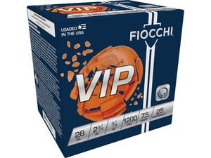 Fiocchi 28VIP75 Exacta Target VIP 28Gauge 2.75" 3/4oz 7.5Shot 25 Per Box/10 Case