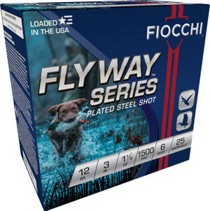 Fiocchi Flyway 12 Gauge Shotshell Ammunition, 3 Inch, 1500 FPS, 1 1/8 Ounce, #6 Shot - 25 Cartridge Box ( 25 / 1 )