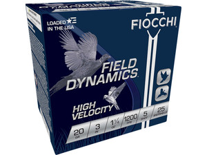 Fiocchi 203HV5 Field Dynamics High Velocity 20Gauge 3" 1 1/4oz 5Shot 25 Per Box/10 Case
