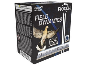 Fiocchi 12GTX187 Field Dynamics Dove & Quail 12Gauge 2.75" 1 1/8oz 7.5Shot 25 Per Box/10 Case