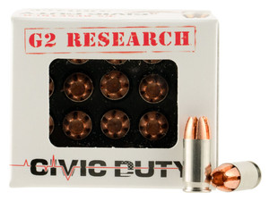 G2 Research G00621 Civic Duty 380ACP 64gr Copper Expansion Projectile 20 Per Box/25 Case