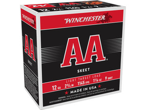 Winchester Ammo AA129 AA Light Target 12Gauge 2.75" 1 1/8oz 9Shot 25 Per Box/10 Case