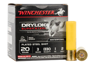 Winchester Drylock Super Steel 20 Gauge Shotshell Ammunition, 3 Inch, 1330 FPS, 1 Ounce, #2 Shot - 25 Cartridge Box ( 25 / 1 )