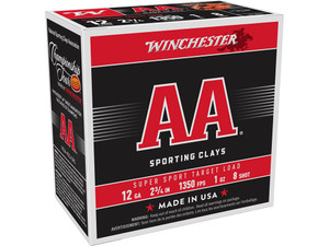 Winchester Ammo AASCL128 AA Super Sport Sporting Clay 12Gauge 2.75" 1oz 8Shot 25 Per Box/10 Case