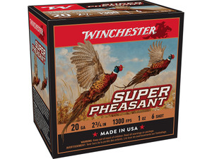 Winchester Ammo X20PH6 Super Pheasant Magnum High Brass 20Gauge 2.75" 1oz 6Shot 25 Per Box/10 Case
