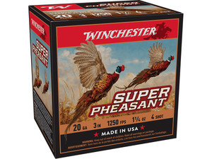 Winchester Ammo X203PH4 Super Pheasant Magnum High Brass 20Gauge 3" 1 1/4oz 4Shot 25 Per Box/10 Case