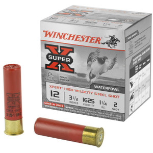 Winchester Super-X 12 Gauge Shotshell Ammunition, 3 1/2 Inch, 1625 FPS, 1 1/4 Ounce, #2 Shot - 25 Cartridge Box ( 25 / 1 )