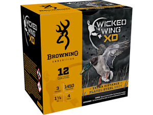 Browning Ammo B193411234 Wicked Wing XD 12Gauge 3" 1 1/4oz 4Shot 25 Per Box/10 Case