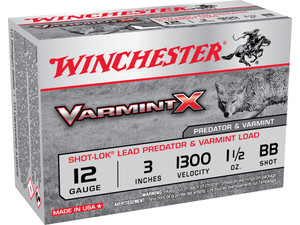 Winchester Ammo X123VBB Varmint X Shot-Lok 12Gauge 3" 1 1/2oz BBShot 10 Per Box/10 Case