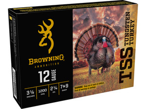 Browning Ammo B193921240 TSS Tungsten Turkey 12Gauge 3.50" 2 1/4oz Tungsten 7/9Shot 5 Per Box/10 Case