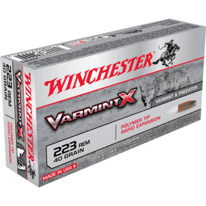 Winchester Varmint X Hyper Velocity Centerfire Ammunition, 223 Remington, Polymer Tip Rapid Expansion, 40 Grain - 20 Cartridge Box ( 20 / 1 )