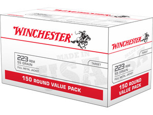 Winchester Ammo W223150 USA 223Rem 55gr Full Metal Jacket 150 Per Box/4 Case *Value Pack