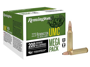 Remington Ammunition 23775 UMC Mega Pack 223Rem 45gr Jacketed Hollow Point 200 Per Box/4 Case