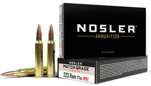 Nosler Match Grade Hyper Velocity Centerfire Ammunition, 223 Remington, Custom Competition Hollow Point Boat Tail, 77 Grain - 20 Cartridge Box ( 20 / 1 )