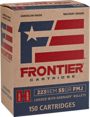 Hornady Frontier Hyper Velocity Centerfire Ammunition, 223 Remington, Full Metal Jacket, 55 Grain - 150 Cartridge Box ( 150 / 1 )