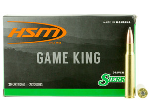 HSM 300640N Game King 30-06 Springfield 165 gr Sierra GameKing Spitzer Boat Tail 20 Per Box/ 20 Case