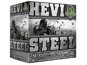 HEVI-Shot HS61224 HEVI-Steel 12Gauge 2.75" 1 1/8oz 4Shot 25 Per Box/10 Case