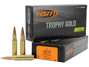 HSM 308185VLD Trophy Gold Extended Range 308 Win 185 gr Berger Hunting VLD Match 20 Per Box/ 25 Case