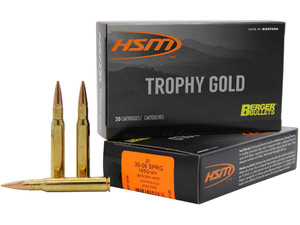 HSM 3006185VLD Trophy Gold Extended Range 30-06 Springfield 185 gr Berger Hunting VLD Match 20 Per Box/ 20 Case