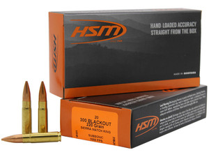 HSM 300BLK4N Match 300 Blackout 220 gr Sierra MatchKing BTHP 20 Per Box/ 25 Case