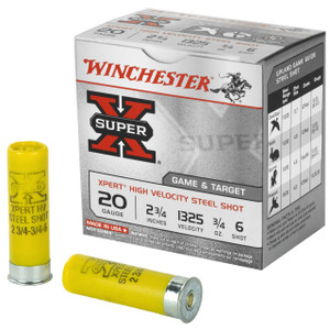 Winchester Super-X 20 Gauge Shotshell Ammunition, 2 3/4 Inch, 1325 FPS, 2/3 Ounce, #6 Shot - 25 Cartridge Box ( 25 / 1 )