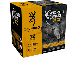 Browning Ammo B193411240 Wicked Wing XD 12Gauge 3.50" 1 1/2oz BBShot 25 Per Box/10 Case