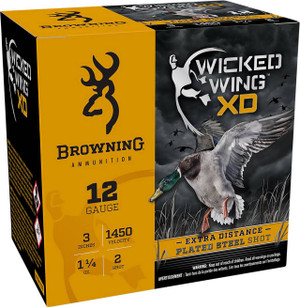 Browning Wicked Wing XD 12 Gauge Shotshell Ammunition, 3 Inch, 1450 FPS, 1 1/4 Ounce, #2 Shot - 25 Cartridge Box ( 25 / 1 )