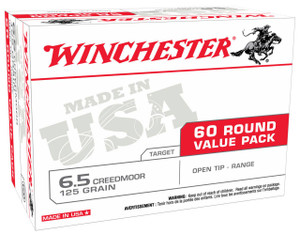 Winchester USA White Box Hyper Velocity Centerfire Ammunition, 6.5 Creedmoor, Open Tip, 125 Grain - 60 Cartridge Box ( 60 / 1 )