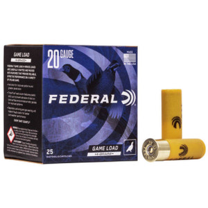 Federal Game Load 20 Gauge Shotshell Ammunition, 2 3/4 Inch, 1220 FPS, 1 Ounce, #4 Shot - 25 Cartridge Box ( 25 / 1 )
