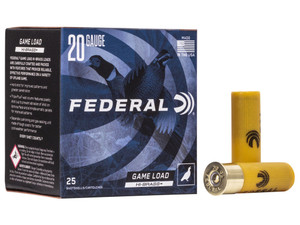 Federal H2044 Game-Shok High Brass 20Gauge 2.75" 1oz 4Shot 25 Per Box/10 Case