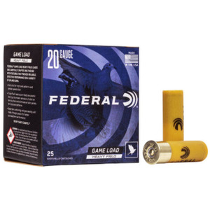Federal Game Load 20 Gauge Shotshell Ammunition, 2 3/4 Inch, 1165 FPS, 1 Ounce, #8 Shot - 25 Cartridge Box ( 25 / 1 )
