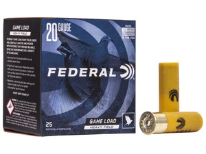 Federal H2028 Game-Shok Heavy Field 20Gauge 2.75" 1oz 8Shot 25 Per Box/10 Case