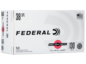 Federal RTP38130 Range & Target 38Special 130gr Full Metal Jacket 50 Per Box/20 Case