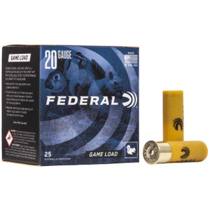 Federal Game Load 20 Gauge Shotshell Ammunition, 2 3/4 Inch, 1210 FPS, 2/3 Ounce, #7 1/2 Shot - 25 Cartridge Box ( 25 / 1 )