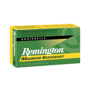 Remington Magnum Buckshot 12 Gauge Shotshell Ammunition, 3 Inch, 1225 FPS, 41 Pellet, #4 Buck - 5 Cartridge Box ( 5 / 1 )