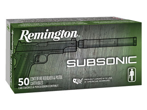 Remington Ammunition 28428 Subsonic 45ACP 230gr Flat Nose Enclosed Base 50 Per Box/10 Case