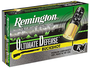 Remington Ammunition 20637 Ultimate Defense Buckshot 12Gauge 2.75" 4Buck Shot 5 Per Box/20 Case
