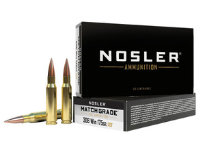 Nosler 60132 Match Grade RDF 308Win 175gr RDF Hollow Point Boat Tail 20 Per Box/10 Case