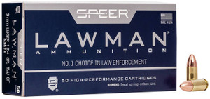 Speer Lawman Standard Velocity Centerfire Ammunition, 9mm Luger, Total Metal Jacket Round Nose, 124 Grain - 50 Cartridge Box ( 50 / 1 )