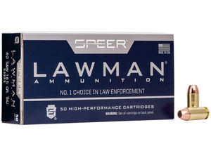 Speer 53955 Lawman 40S&W 165gr Total Metal Jacket Flat Nose 50 Per Box/20 Case
