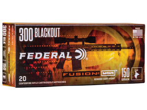 Federal F300BMSR2 Fusion MSR 300Blackout 150gr Bonded Soft Point 20 Per Box/10 Case