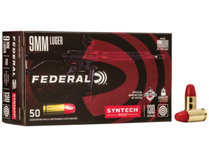 Federal AE9SJPC1 American Eagle Syntech PCC 9mmLuger 130gr Total Syntech Jacket Flat Nose 50 Per Box/10 Case