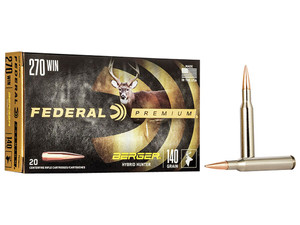 Federal P270BCH1 Premium 270Win 140gr Berger Hybrid Hunter 20 Per Box/10 Case