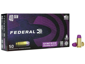 Federal AE40SJ2 Syntech Training Match 40S&W 180gr Total Syntech Jacket Flat Nose 50 Per Box/10 Case