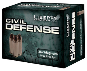 Liberty Ammunition LACD357030 Civil Defense  357 Mag 50 gr Lead Free Fragmenting Hollow Point 20 Per Box 50 UPC: 748252888136