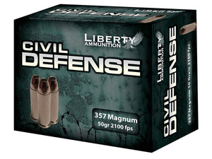 Liberty Ammunition LACD357030 Civil Defense 357Mag 50gr Lead Free Fragmenting Hollow Point 20 Per Box/50 Case