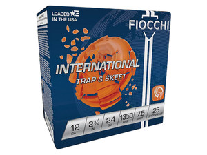 Fiocchi 12IN2475 Exacta Target International Trap & Skeet 12Gauge 2.75" 24gram 7.5Shot 25 Per Box/10 Case